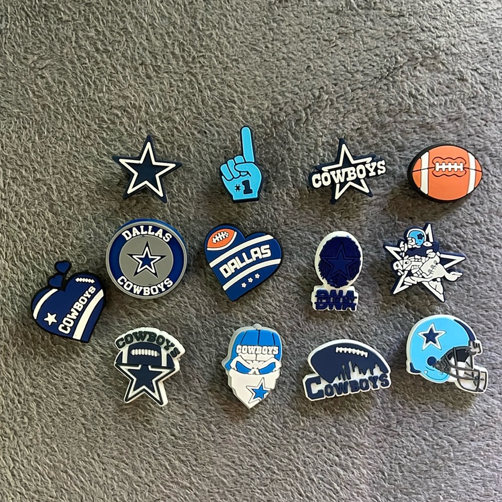 Dallas Cowboy football Croc charms new set of 13